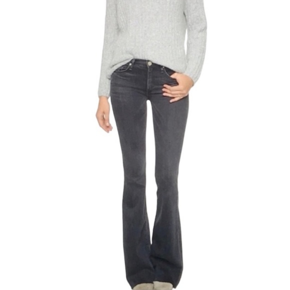 MCGUIRE Majorelle Raw Hem Faded Black Flare Jeans